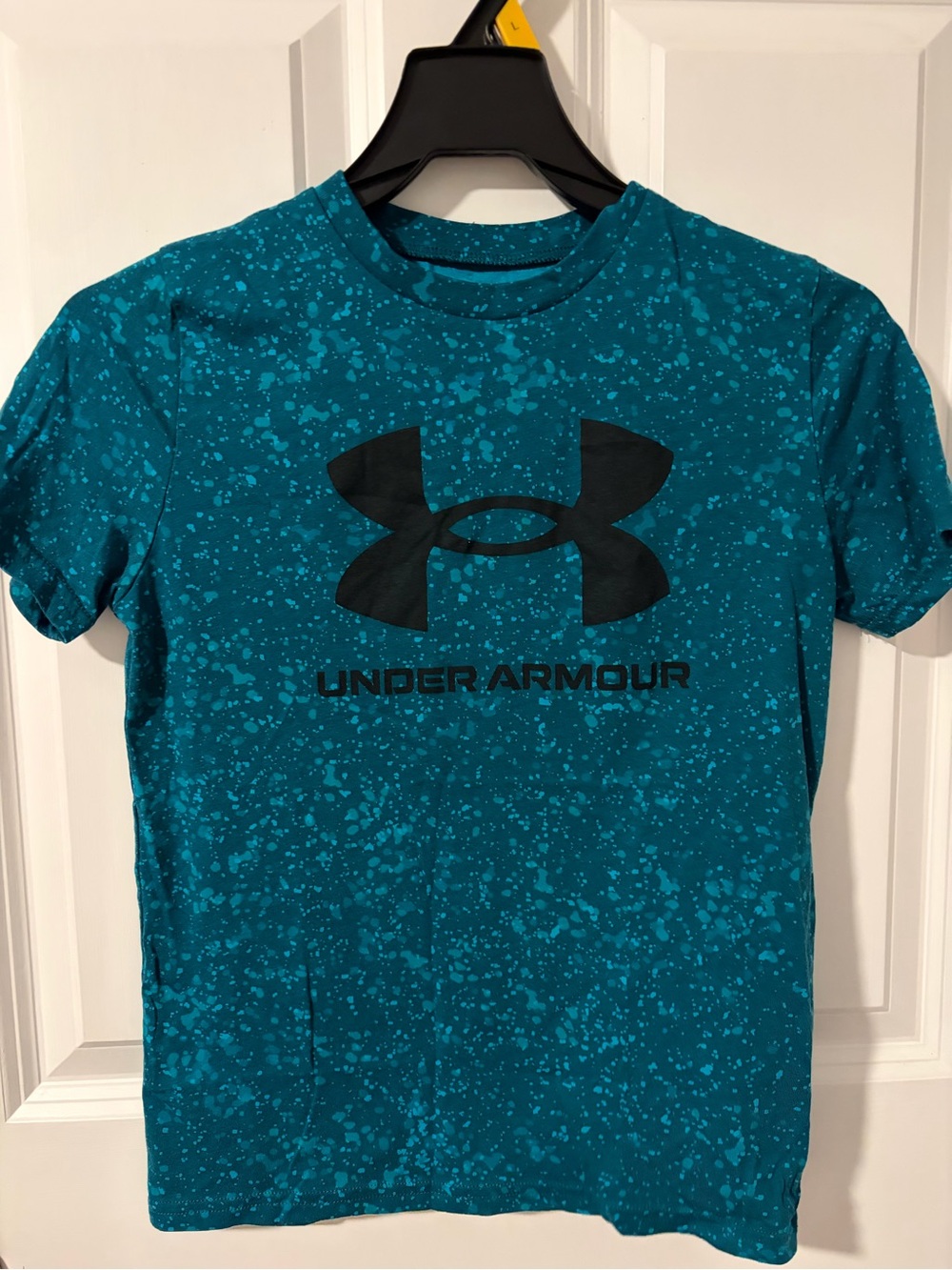 Under Armour Kids Teal Speckle Logo Short Sleeve Tee Size YM